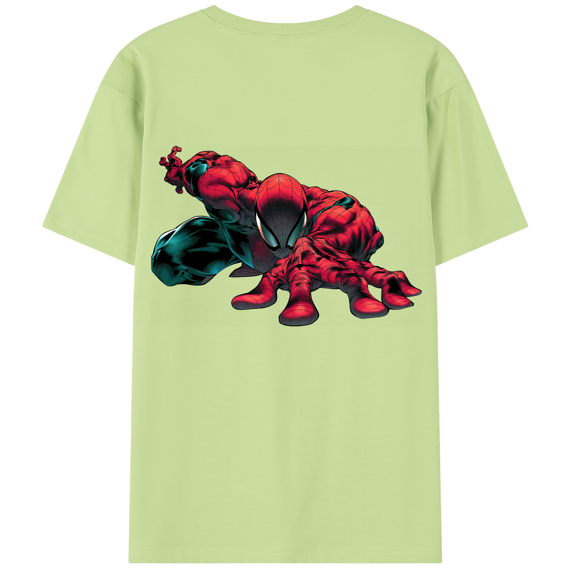 （画像用） Spider Man スパイダーマン 綿100％半袖Tシャツ（背面プリント）